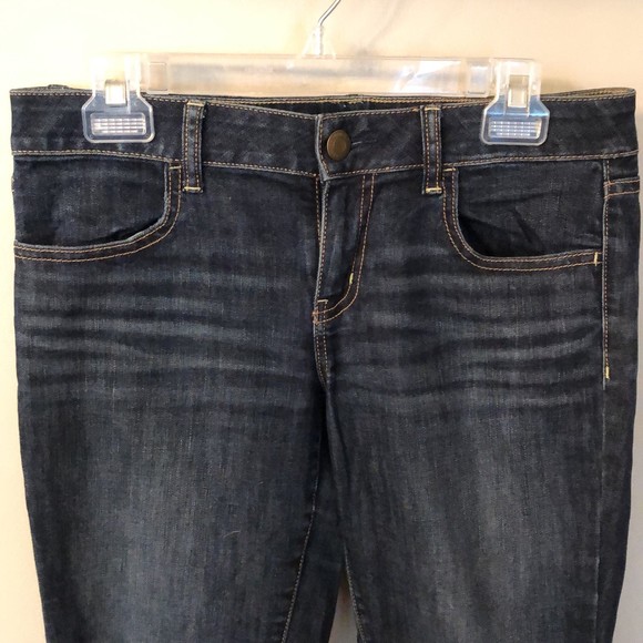 AMERICAN EAGle AEO SIZE 8 JEGGING ANKLE SUPER STRETCH DARK WASH MID RISE JEANS - Picture 2 of 6